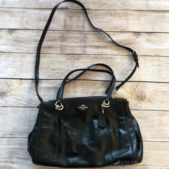 Black Coach bag with shoulder and crossbody strap - Picture 1 of 7